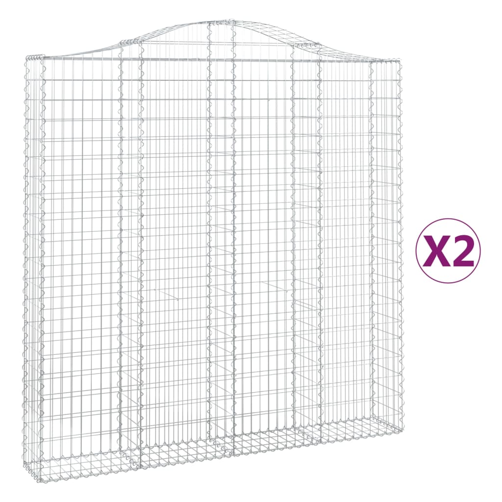 Vidaxl Schans kurve 2 st hvælvede 200x30x200 220 cm jern