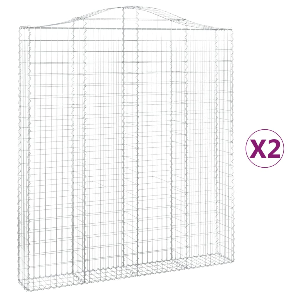Vidaxl Gabions 2 stk. Buet 200x30x220 240 cm jern