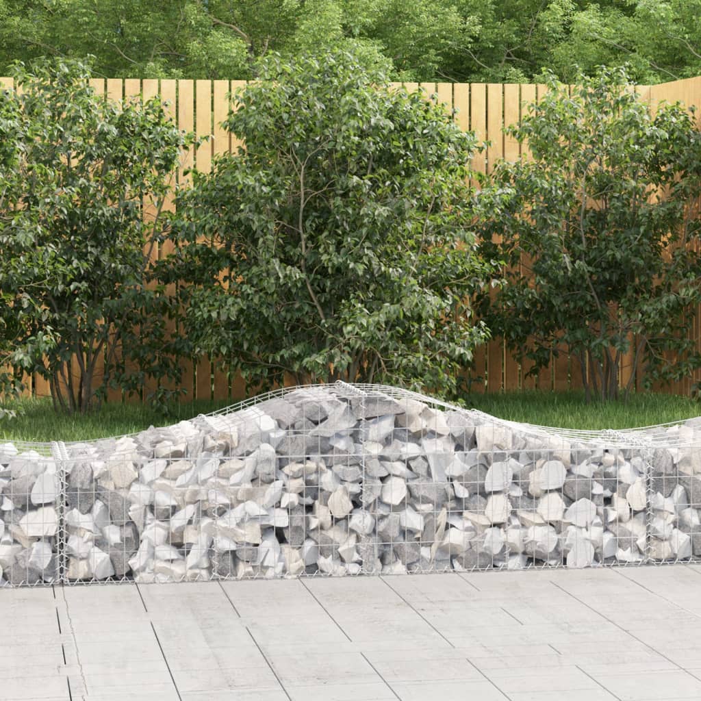 Vidaxl Schans kurve 11 st hvælvede 200x50x40 60 cm galvaniseret jern