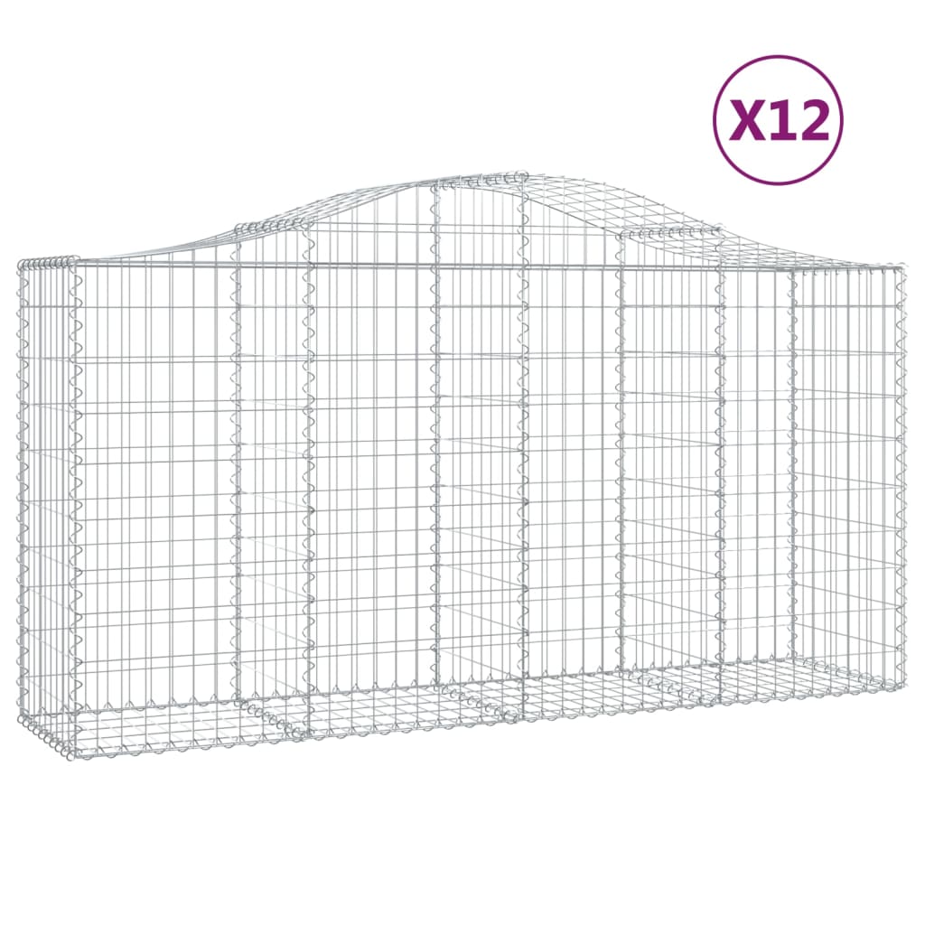 Vidaxl Schans kurve 12 st hvælvede 200x50x100 120 cm jern