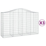 Vidaxl Gabions 3 stk. Buet 200x50x120 140 cm jern