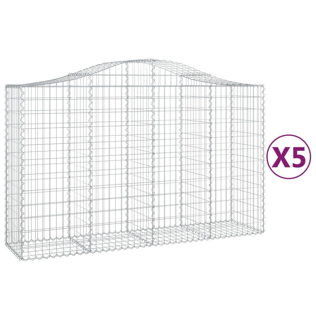 Vidaxl Gabions 5 PCS Buet 200x50x120 140 cm jern