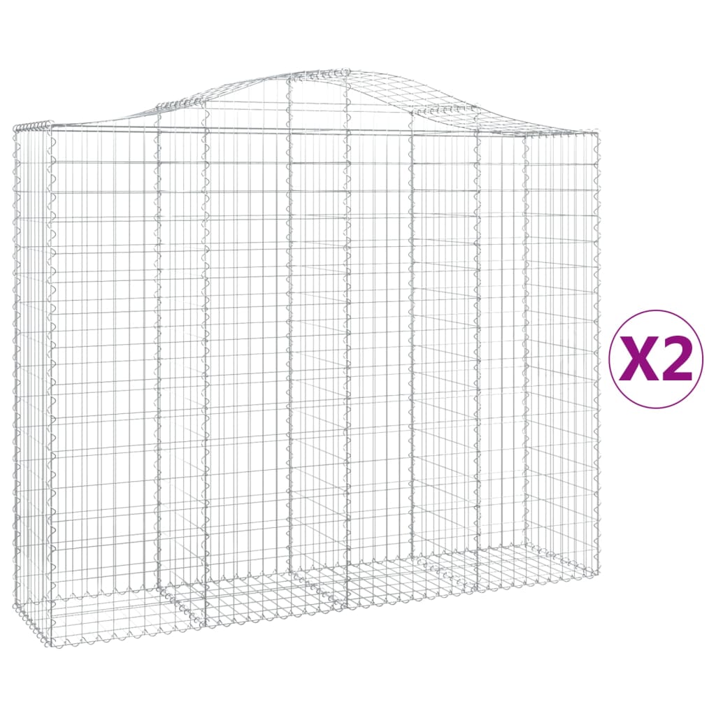 Vidaxl Gabions 2 PCS Buet 200x50x160 180 cm jern
