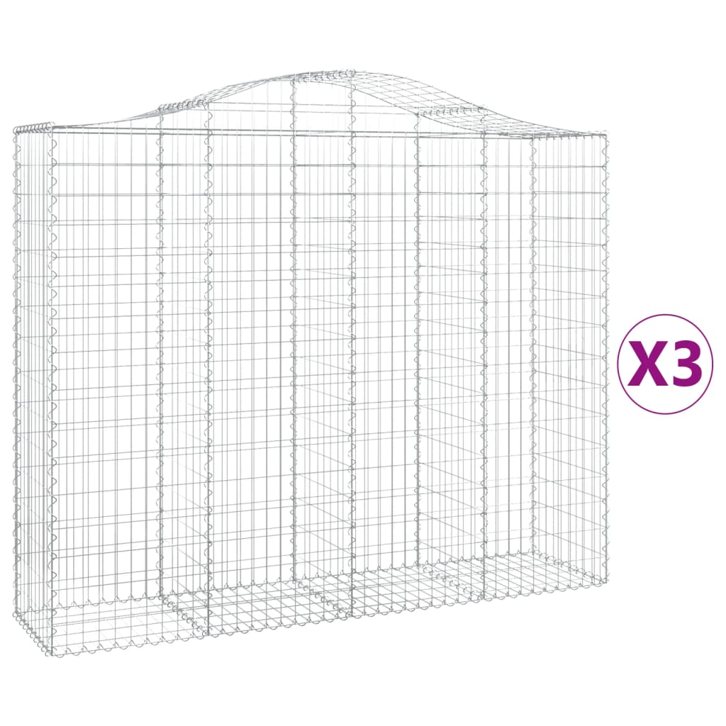 Vidaxl Gabions 3 stk. Buet 200x50x160 180 cm jern