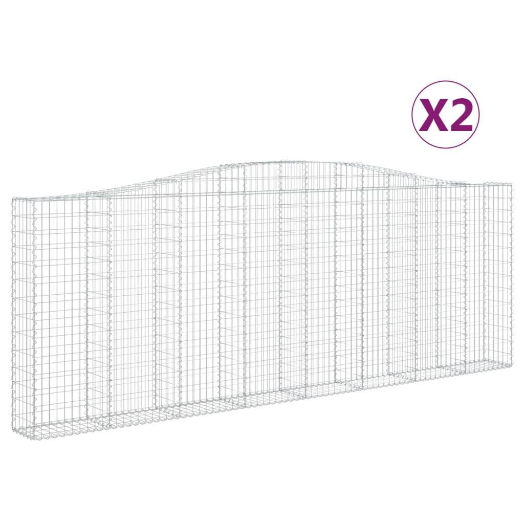 Vidaxl Schans kurve 2 st hvælvede 400x30x140 160 cm jern