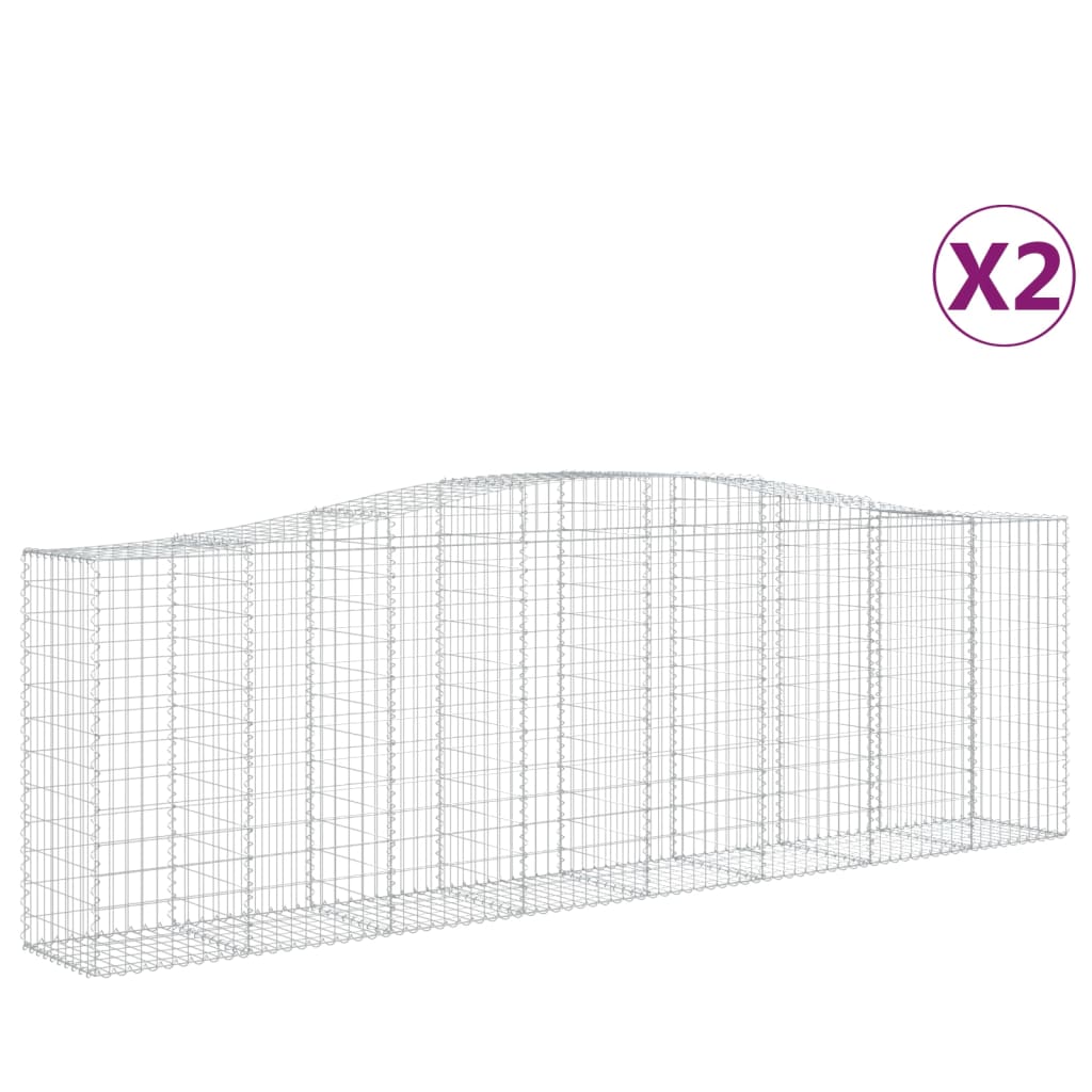 Vidaxl Gabions 2 PCS Buet 400x50x120 140 cm jern