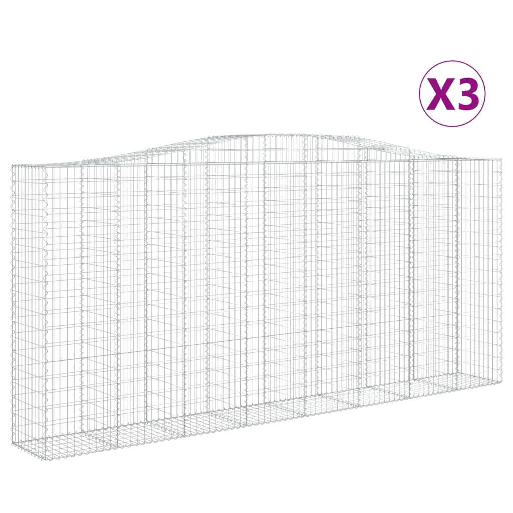 Vidaxl Gabions 3 PCS Buet 400x50x180 200 cm jern