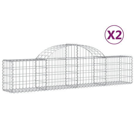 Vidaxx gabioner 2 stk buet 200x30x40 60 cm galvaniseret jern