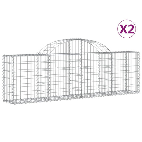 Vidaxx gabioner 2 stk buet 200x30x60 80 cm galvaniseret jern
