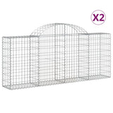 Vidaxl Gabions 2 stk. Buet 200x30x80 100 cm galvaniseret jern