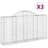 Vidaxl Schans kurve 3 st hvælvede 200x30x100 120 cm jern