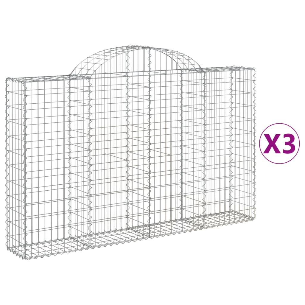 Vidaxl Gabions 3 PCS Buet 200x30x120 140 cm jern