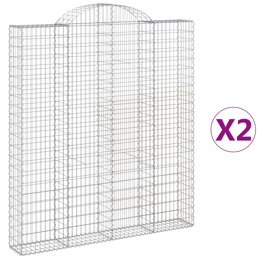 Vidaxl Gabions 2 stk. Buet 200x30x220 240 cm jern