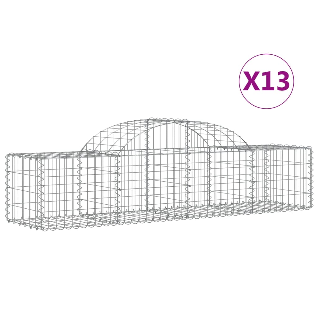 Vidaxl Gabions 13 pcs Buet 200x50x40 60 cm galvaniseret jern