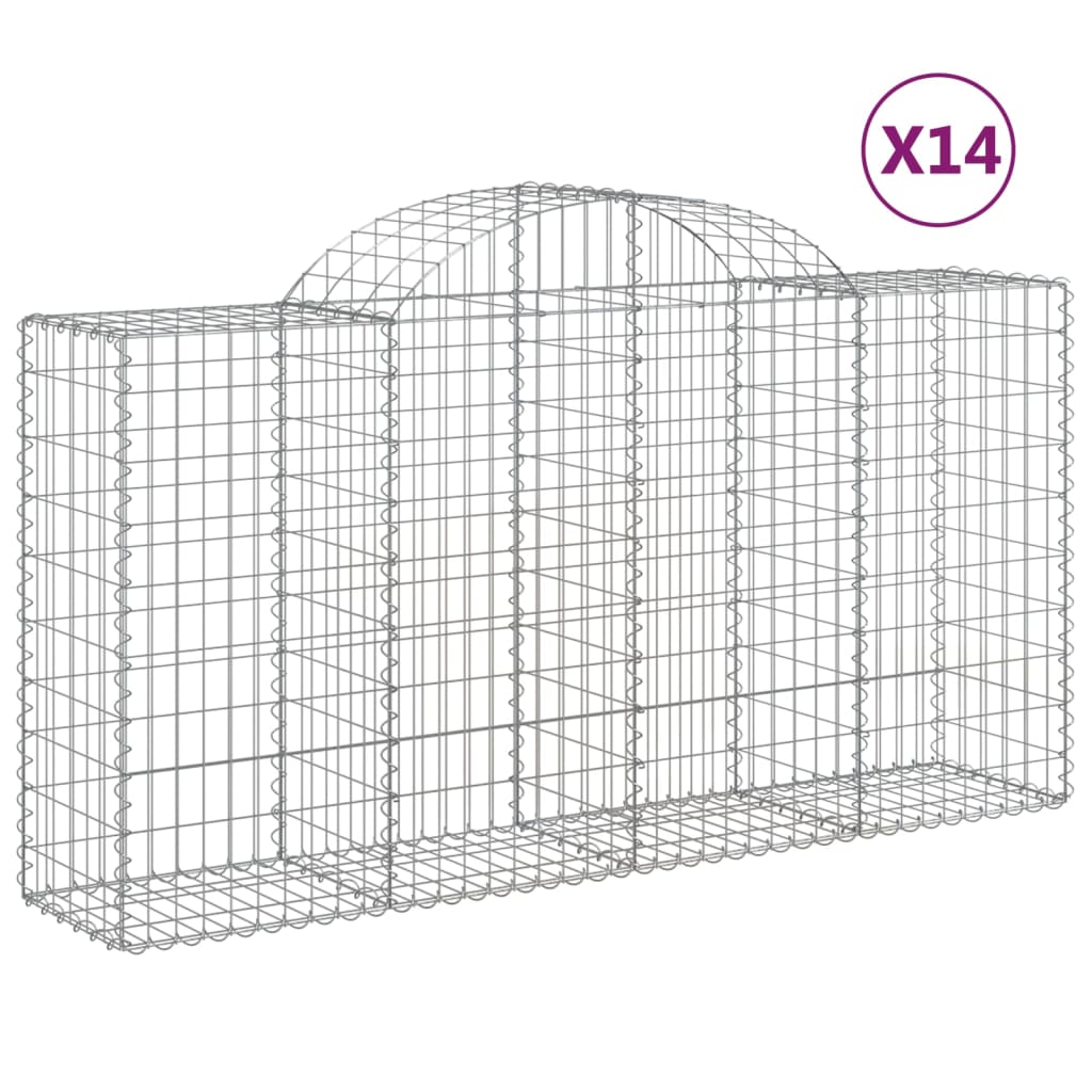 Vidaxl Gabions 14 stk. Buet 200x50x100 120 cm jern