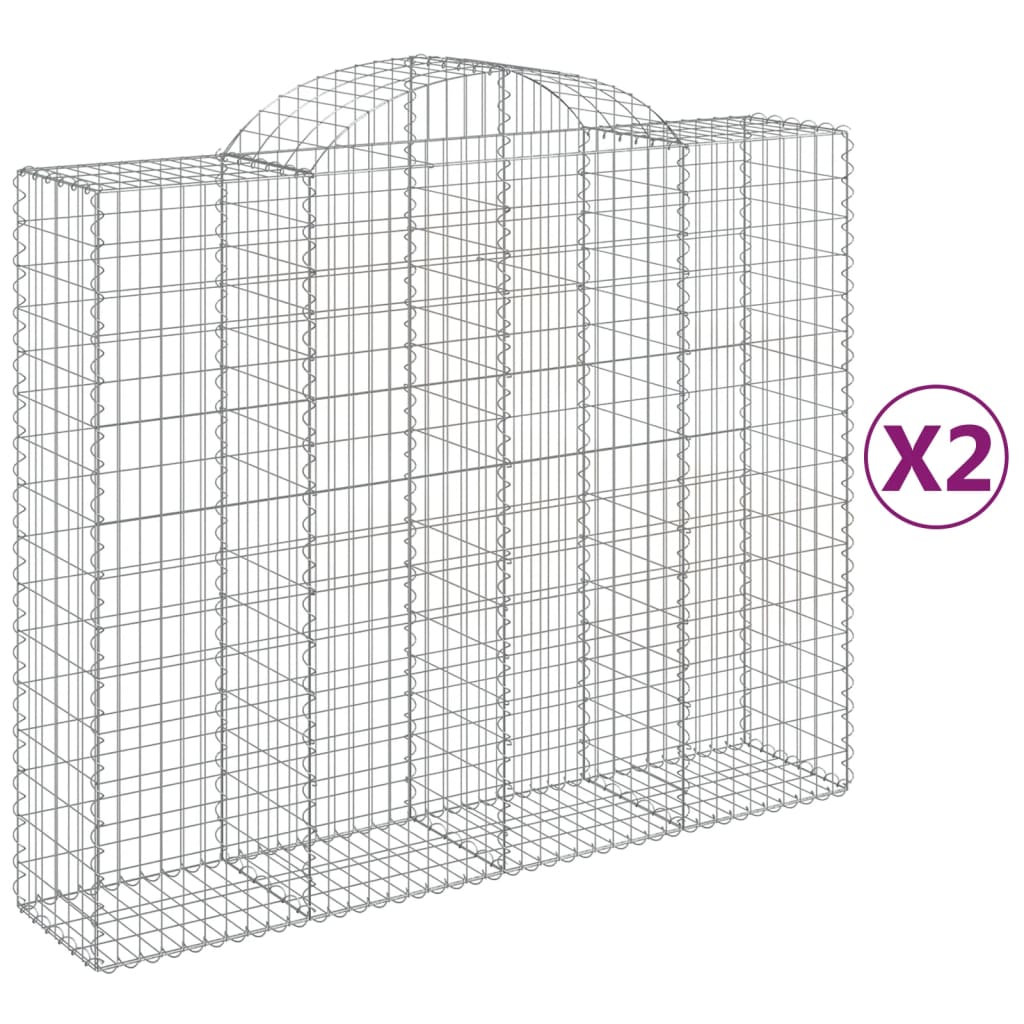 Vidaxl Gabions 2 PCS Buet 200x50x160 180 cm jern