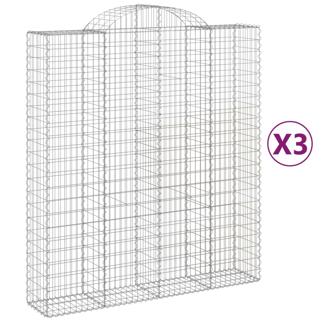 Vidaxl Gabions 3 stk. Buet 200x50x220 240 cm jern