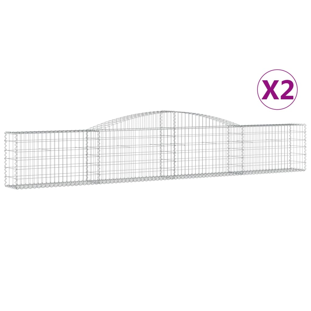 Vidaxl Gabions 2 PCS Buet 400x30x60 80 cm jern
