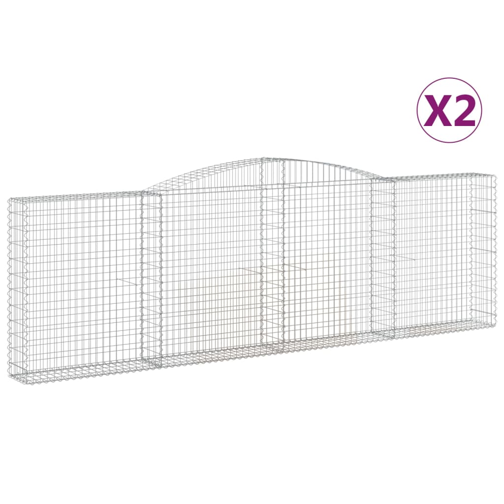 Vidaxl Gabions 2 PCS Buet 400x30x120 140 cm jern