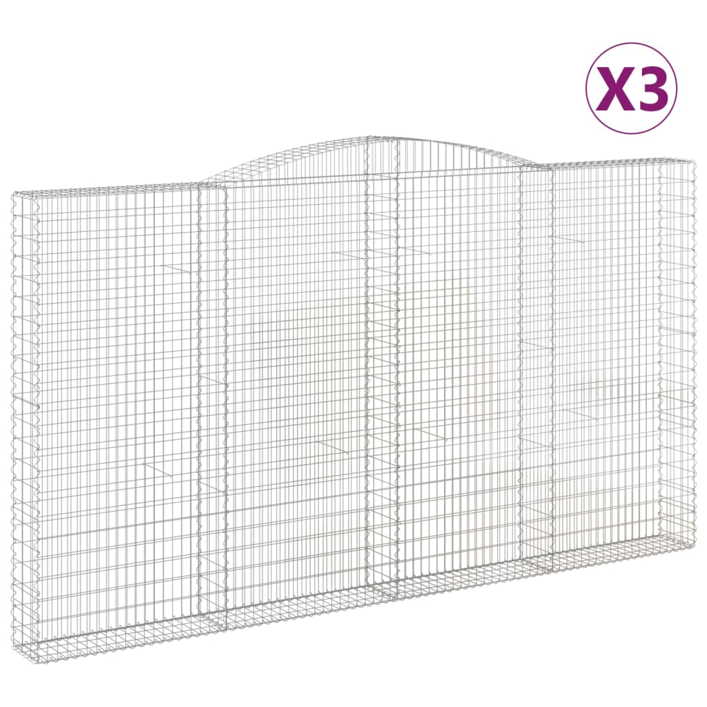 Vidaxl Gabions 3 PCS Buet 400x30x220 240 cm jern