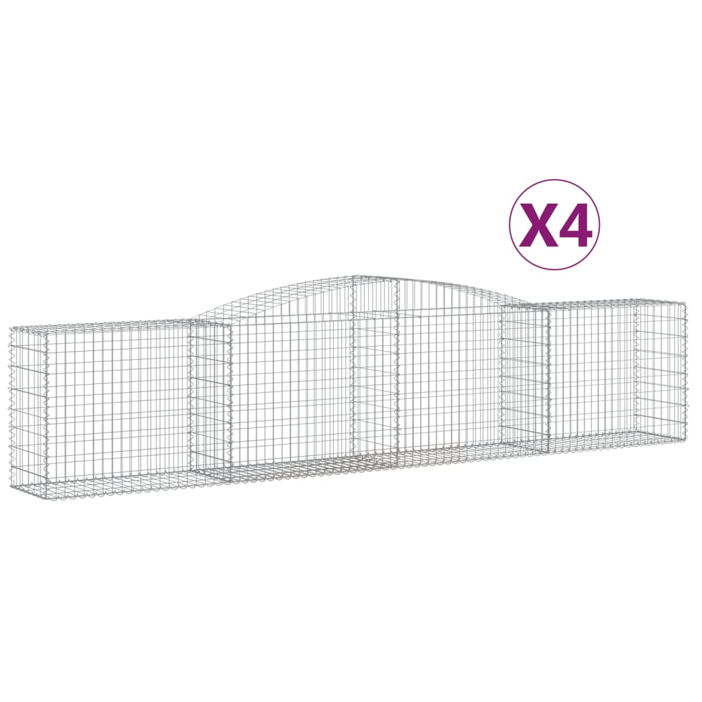 Vidaxl Gabions 4 PCS Buet 400x50x80 100 cm galvaniseret jern