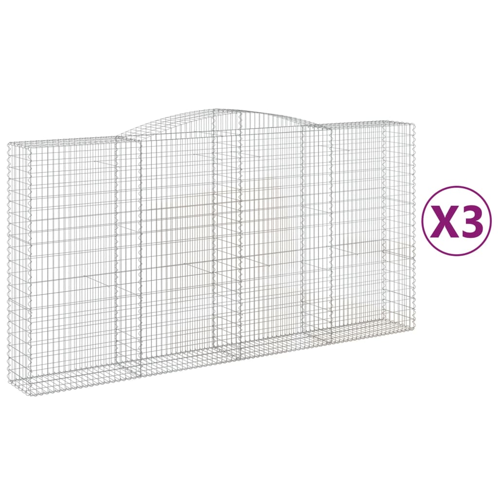 Vidaxl Gabions 3 PCS Buet 400x50x200 220 cm jern