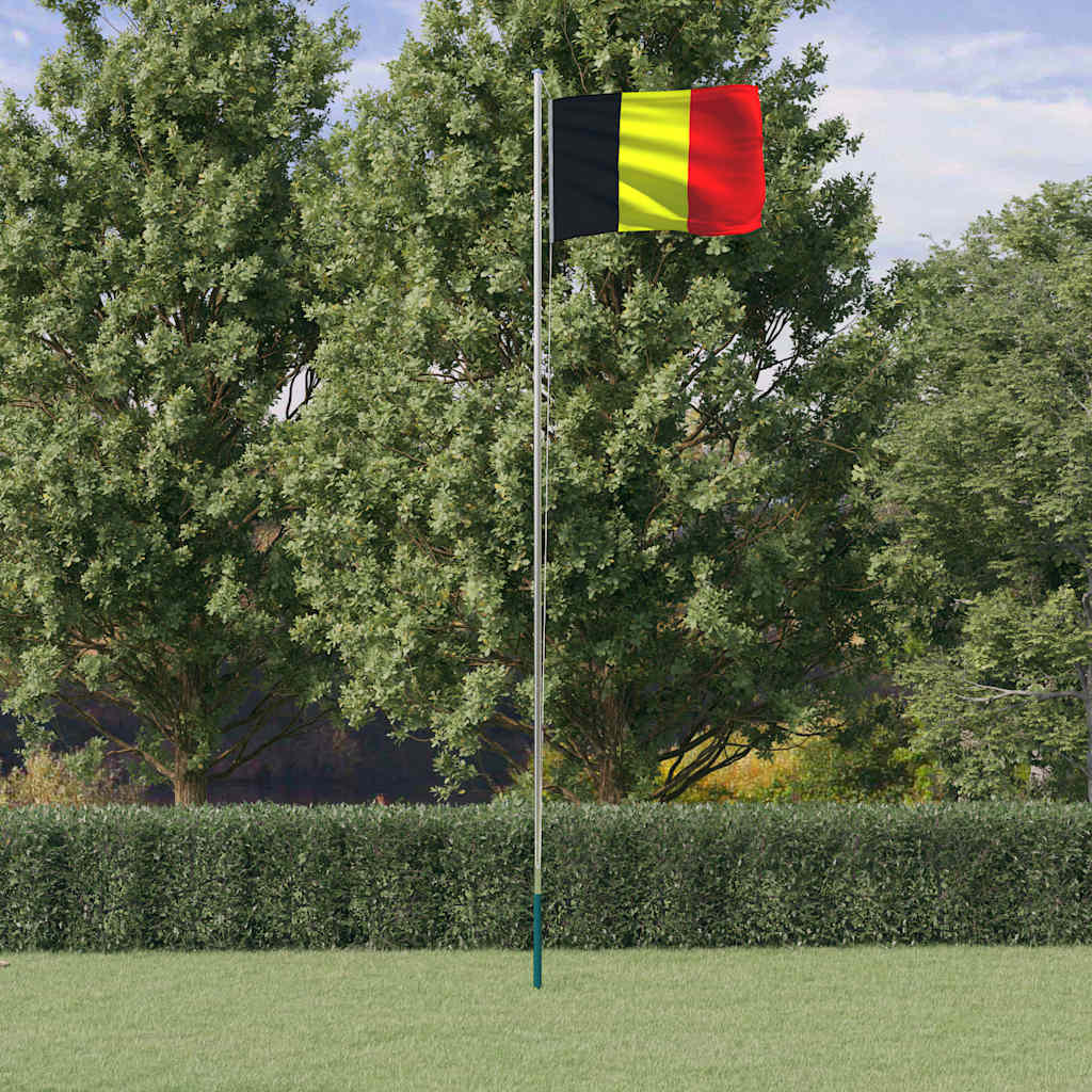 Vidaxl flag med flagstang Belgien 6,08 m aluminium