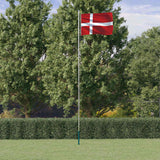 Vidaxl flag med flagstang Danmark 6,08 m aluminium