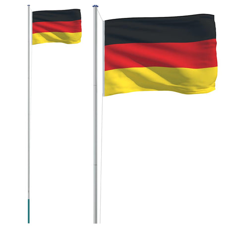 Vidaxl flag med flagstang Tyskland 6,08 m aluminium