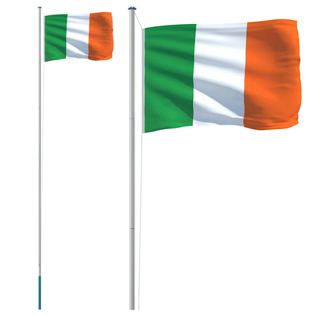 Vidaxl flag med flagstang Irland 6,08 m aluminium