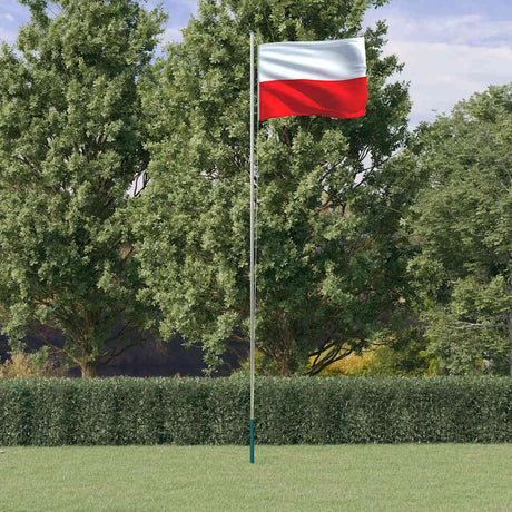 Vidaxl flag med flagstang stænger 6,08 m aluminium