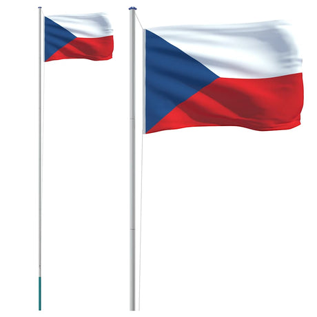 Vidaxl flag med flagstang Tjekkiet 6,08 m aluminium
