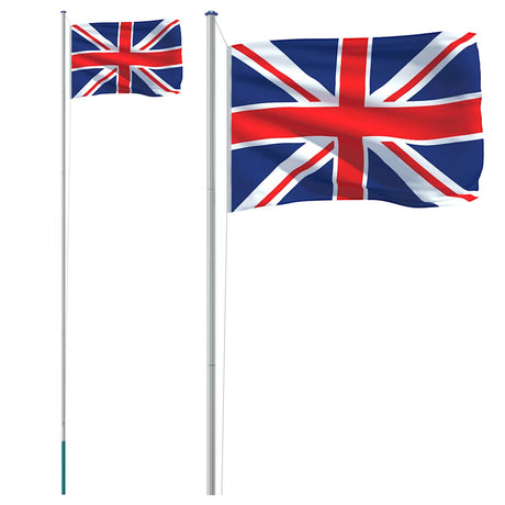 VidaXL flag med flagstang Storbritannien 6,08 m aluminium