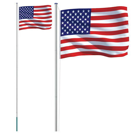 VidaXL flag med flagstang USA 6,08 m aluminium