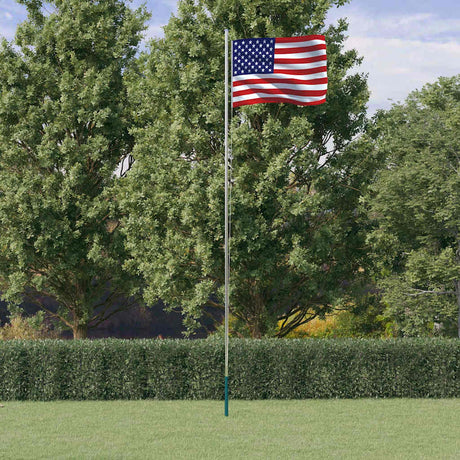 VidaXL flag med flagstang USA 6,08 m aluminium