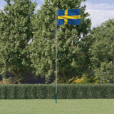 Vidaxl flag med flagstang Sverige 6,08 m aluminium