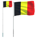 Vidaxl flag med flagstang Belgien 5,5 m aluminium