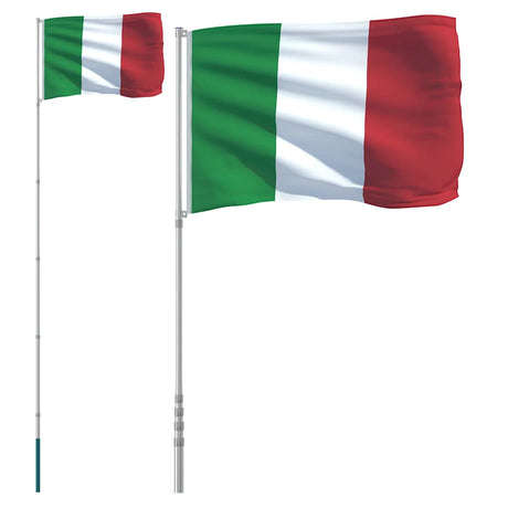 Vidaxl flag med flagstang Italien 5,5 m aluminium