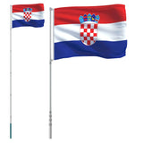 Vidaxl vlag met vlaggenmast kroatië 5,5 m aluminium