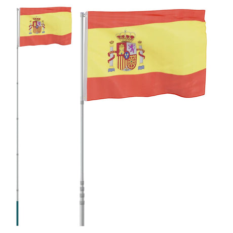 Vidaxxl flag med flagstang Spanien 5,5 m aluminium