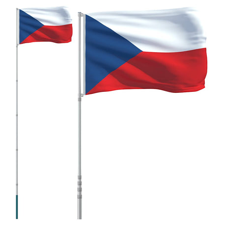 Vidaxl flag med flagstang Tjekkiet 5,5 m aluminium