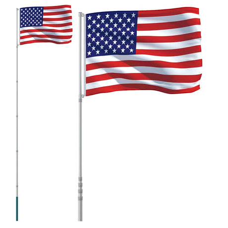 VidaXL flag med flagstang USA 5,5 m aluminium
