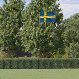Vidaxl flag med flagstang Sverige 5,5 m aluminium