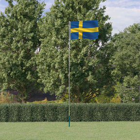 Vidaxl flag med flagstang Sverige 5,5 m aluminium