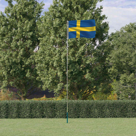 Vidaxl flag med flagstang Sverige 5,5 m aluminium