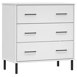 Vidaxl dressoir met 3 lades oslo 77x40x79,5 cm massief hout wit