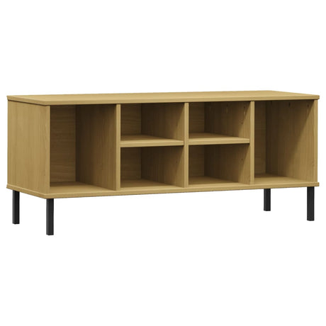 Vidaxl sko rack med metalben Oslo 106x35x45cm fyrretræbrun