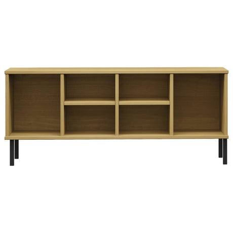Vidaxl sko rack med metalben Oslo 106x35x45cm fyrretræbrun
