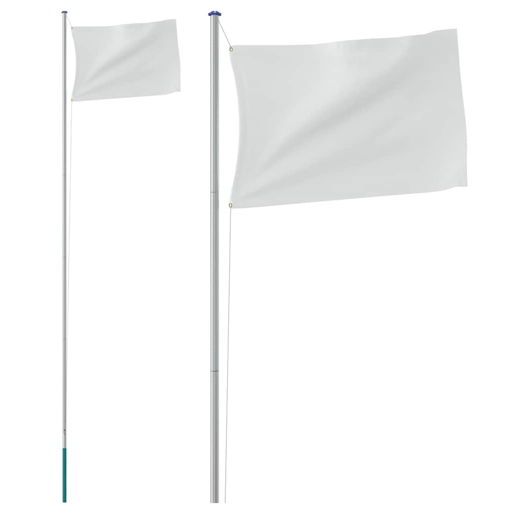 Vidaxl flagstang delbar 6,08 m aluminium sølvfarvet