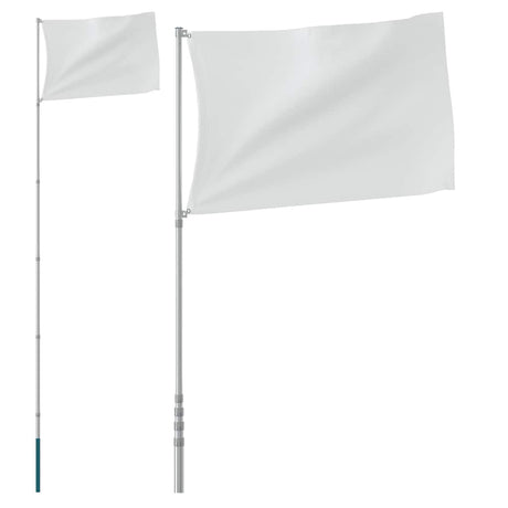 Vidaxx flagstang teleskopisk 5,5 m aluminium sølvfarvet